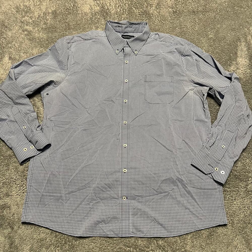 Southern Tide Shirt Mens XXL Blue Plaid Performance Stretch Button Charleston